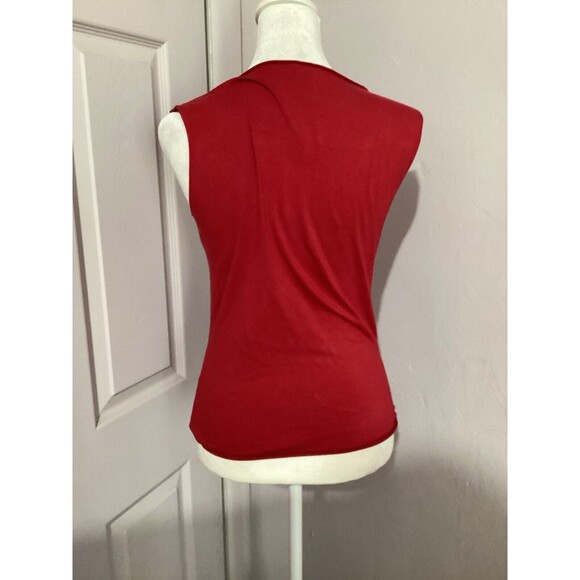 Velvet Graham Spencer Red Sleeveless Cut Out Blouse M - Picture 4 of 7
